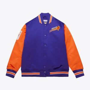 Bomber Jacket Mitchell & Ness Purple Phoenix Suns Primetime Vintage Satin Full-Snap Jacket Violet 1591664