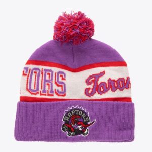 Mitchell & Ness Purple Toronto Raptors Hardwood Classics Block Sweep Cuffed Knit Hat with Pom Violet 1592652