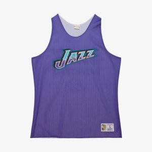 Mitchell & Ness Purple Utah Jazz Vintage Logo Mesh Practice Tank Top Violet 1591418