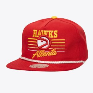 Mitchell & Ness Red Atlanta Hawks Hardwood Classics Radiant Lines Deadstock Snapback Hat Red 1593459