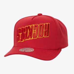 Mitchell & Ness Red Houston Rockets Hardwood Classics Upside Pro Snapback Hat Black 1592300