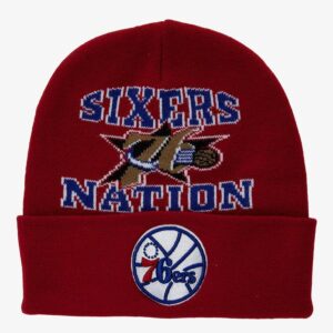 Mitchell & Ness Red Philadelphia 76ers Hardwood Classics Team Origins Cuffed Knit Hat Red 1593503