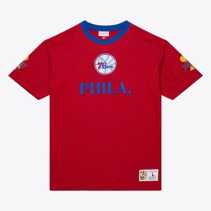 Mitchell & Ness Red Philadelphia 76ers Team OG 3.0 Vintage T-Shirt Black 1590358