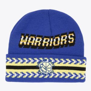 Mitchell & Ness Royal Golden State Warriors Hardwood Classics Game On Cuffed Knit Hat Blue 1593515