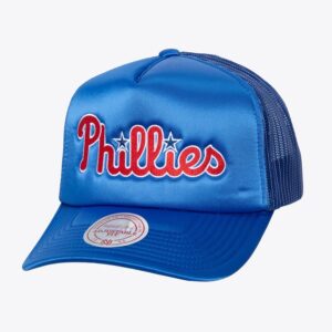 Mitchell & Ness Royal Philadelphia Phillies Satin Trucker Snapback Hat Blue 1594040