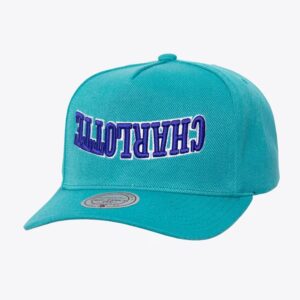 Mitchell & Ness Teal Charlotte Hornets Hardwood Classics Upside Pro Snapback Hat Blue 1592290