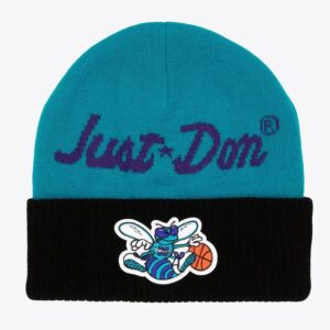 Mitchell & Ness Teal Charlotte Hornets x Just Don Hardwood Classics Cashmere Cuffed Knit Hat Turquoise 1593354