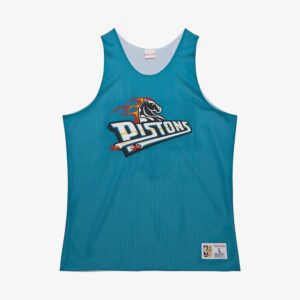 Mitchell & Ness Teal Detroit Pistons Vintage Logo Mesh Practice Tank Top Turquoise 1591479