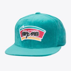 Mitchell & Ness Teal San Antonio Spurs Hardwood Classics Velor Snapback Hat Turquoise 1592563