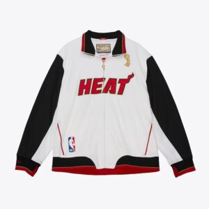 Bomber Mitchell & Ness White Miami Heat 2012 Finals Champion Authentic Full-Zip Jacket White 1591902