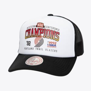 Baseball Cap Mitchell & Ness White Portland Trail Blazers Hardwood Classics Champions Trucker Snapback Hat White 1593108