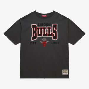 Mitchell & Ness Women's Gray Chicago Bulls Logo Boyfriend T-Shirt Black 1591089